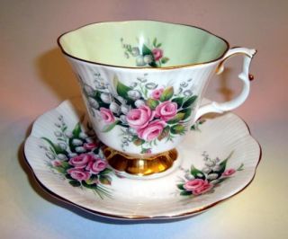 Royal Albert Lily of The Valley Roses Tea Cup and Saucer Set