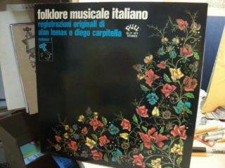  LP Folklore Musicale Italiano Vol 1 Lomax Carpitella Pull Italy