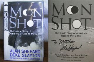 Alan Shepard Signed Moonshot Signed on Title Page Intro by Neil 