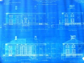 Albion College 1937 Stockwell Library Building Blueprint Plans MI 