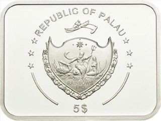 country palau year 2011 face value 5 dollars metal silver fineness 925 