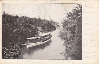   steamer captain Visger the rift 1900s Alexandria Bay NY postcard