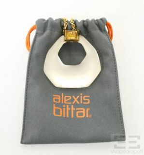 Alexis Bittar Lucite and Citrine Charm Necklace w Case