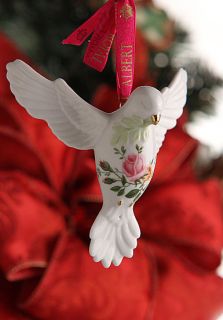 Royal Albert Old Country Roses Dove of Peace Christmas Ornament