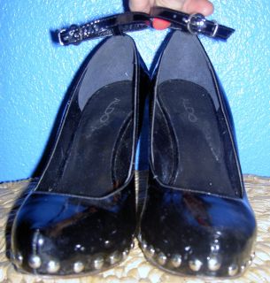 Kat Dennings The House Bunny Black Patent Leather Shoes with Studs 