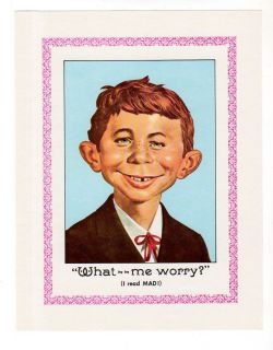GENUINE ALFRED E NEUMAN 1960S 1970S PINUP POSTER from MAD MAGAZINE 
