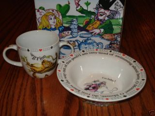 Paul Cardew Alice in Wonderland 2 PC Baby Set Bowl Mug