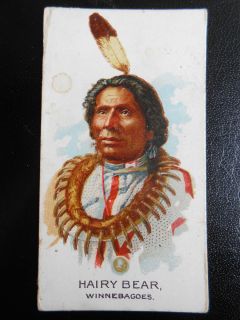 N2 1888 Allen Ginter American Indian Chiefs Hairy Bear