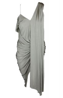 Alexander Wang Womens Drape Goddess Cement Asymmetrical Slip Dress 4 $ 