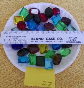 Vintage Lot Glass Stones 1920 50 Altered Art Jewelry 27 Wire Wrap 