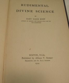 Vtg Mary Baker Eddy Christian Rudimental Divine Science