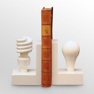Sculptural LIGHTBULB Bookends Set TMS Museum of Modern Objects 