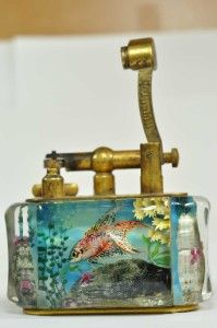 rare vintage alfred dunhill aquarium table lighter nr