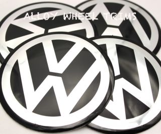 Aluminium VW Wheel Centre Caps Badge Stickers Logo 120mm 12cm Golf 
