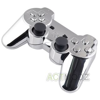 Chrome Silver Custom for PS3 Controller Shell with Matching Buttons 
