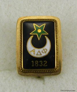 Alpha Delta PHI Badge Fraternity 14k Yellow Gold 1904 Vintage Pin 