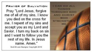 Basketball Prayer of Salvation Cards All Things
