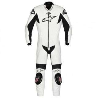 ALPINESTARS SP 1 ONE PIECE LEATHER MOTORCYCLE RACE SUIT BLACK WHITE