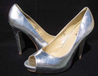 Womens Silver Shoes Designer Heels Platform Pumps 8