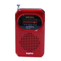 Sanyo RP63 FM Am Personal Mini Micro Pocket Radio Red