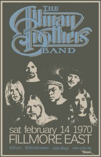 Allman Brothers Band 1970 Tour Poster