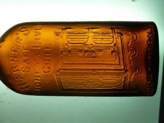 Antique Bottle Warners safe Kidney Liver Cure Amber color flawless