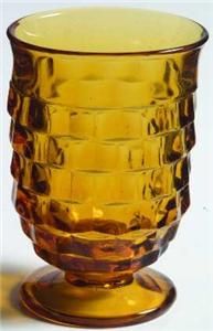 Amber Indiana Glass Whitehall Footed Juice Glasses 5 Oz