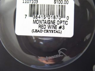 Baccarat Montaigne Optic Red Wine 3 New