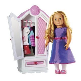 21 Piece Doll Trunk Armoire Made to Fit 18 inch American Girl 18 Doll 
