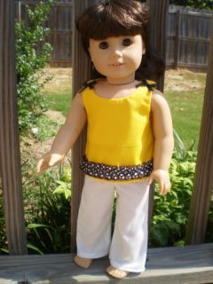 Yellow Black Pant Set for Americangirl Bitty Baby Doll
