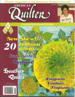 American Quilter Magazine January 2009 ~ Leather Quilts ~ Winter Snow 