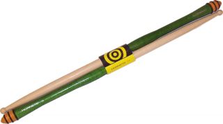 Cool Hornets Drum Sticks 7A Green Finish Drumsticks New