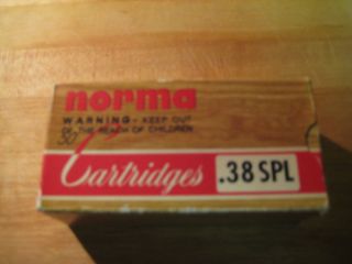 Vintage Norma 50 Cartridges 38 Special Ammo Ammuntion Box