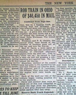 Alvin Karpis Garrettsville Train Robbery 1935 Newspaper
