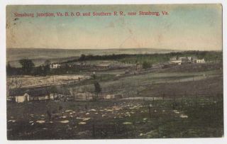 1909 Strasburg VA B O Southern Railroad Junction Postcard