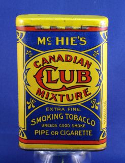 CANADIAN CLUB MIXTURE TOBACCO TIN EYE CANDY FROM McHIE SCOTTEN DETROIT 