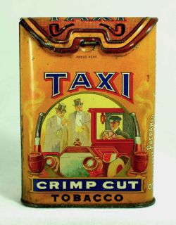 Almost Exotic Taxi Tobacco Tin Red Crimp Cut Tobacco ` Granby Qubec 