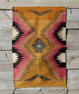    TIGHT Finely Woven NAVAJO RUG Native American Indian blanket Wool NR