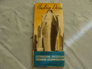 Itlian Line Andrea Doria Brochure Deck Plans