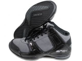 AND1 Men Shoes Advance Mid Black Grey Athletic Shoes