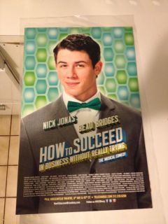 Nick Jonas How to Succeed in Business Window Card Poster Broadway Mint 
