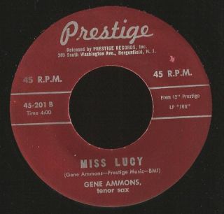 Gene Ammons Namely You Miss Lucy 45 RPM Prestige 201
