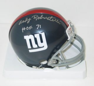Andy Robustelli Signed NY Giants Mini Helmet Auto HOF