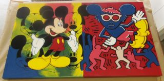 Steve Kaufman Mickey Mouse Andy Mouse Unique Canvas