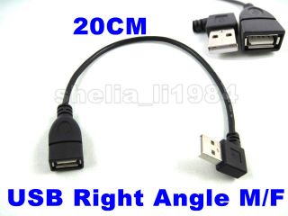 20cm USB 2 0 A Male Right Angle to USB Female Extension Cable M F Data 