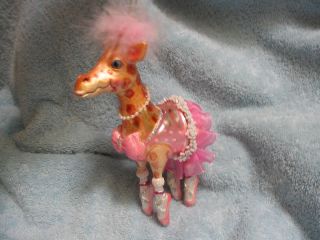 Giraffe Ballerina Glass Ornament   Ballet Recital Zoo Animal