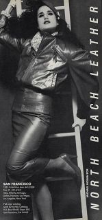 1984 North Beach Leather Jacket Andie MacDowell Magazine Ad