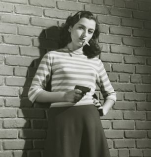 1950 Pin Up Photograph Marina Berti Italian Film Noir Gun Moll Smoking 