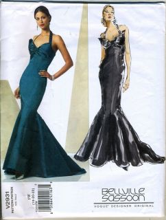 Evening Gown Bellville Sassoon Designer Vogue Sewing Pattern Szs 18 20 