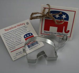 Ann Clark Republican Elephant Cookie Cutter with recipe card Made in 